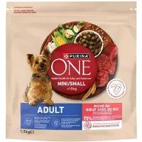 Purina ONE Small Dog Adult Beef and Rice, Koiran kuivaruoka, 1,5 kg