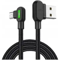 Mcdodo 90 KULMALLA MUKAUTETTU MIKRO-USB-KAAPELI PIKALATAUS KAKSIPUOLINEN QC 3 LED 2M