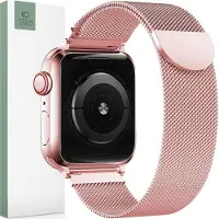 TechProtection Apple Watch Series 9/8/SE (2022)/7/SE/6/5/4/3/2/1 Milanese Ranneke - Ruusukulta