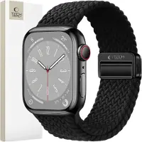 Tech-Protect Apple Watch Series 11/10/9/8/7/6/SE 3/SE NylonMag -ranneke - 40mm/41mm/42mm - Musta