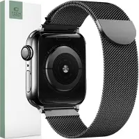 Tech-Protect Apple Watch Series 9/8/SE (2022)/7/SE/6/5/4/3/2/1 Milanese Ranneke - Musta