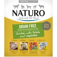 Naturo | Aikuisille - Viljaton | 400 g tarjotin - Kanaa, perunoita ja vihanneksia 400 g