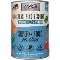 Macs MAC's koira | Aikuinen | 400 g tölkki - lohi, naudanliha ja pinaatti 400 g