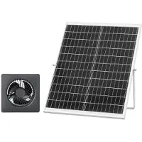 Vevor aurinkoenergialla toimiva tuuletin, 25 W:n aurinkopaneeli 220 CFM:n ilmavirralla, säädettävä paneelin kulma, 2030 RPM:n nopea, joustava asennus, nopea ilmanvaihto kasvihuoneisiin, kasvatusteltto