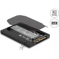 DeLOCK 63379, SSD-kotelo, M.2, M.2, Musta