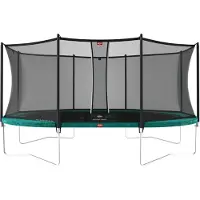 Berg Grand Favorit pihatrampoliini, sis. Comfort turvaverkon 520 cm x 345 cm ilman verkkoa vihreä