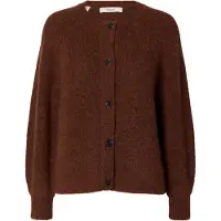 Selected Slwlulu Ls Knit Short Cardigan Noos - Burgundy - XL