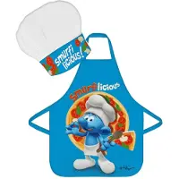 BrandMac Kids Apron + Hat - The Smurfs - Ts 1003 Blue - Multi/patterned - ONE SIZE