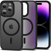 TechProtection iPhone 15 Pro Magmat Kotelo - MagSafe-yhteensopiva - Matta Musta