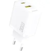 Dudao A27TEU PD 30W GaN USB-A USB-C Wall Charger - White