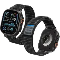 Spigen WBF0, Yhtye, Älykello, musta, Apple, Apple Watch (44/45mm), Apple Watch 10/11 (46mm), Apple Watch Ultra (49mm), Nailon
