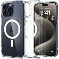 Spigen iPhone 15 Pro Max Ultra Hybrid Mag Kotelo - Valkoinen / Kirkas