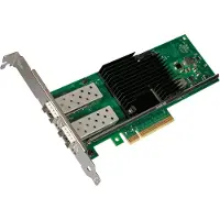 Intel X710-DA2, Sisäinen, Langallinen, PCI Express, Kuitu, 40000 Mbit/s, Vihreä, Hopea