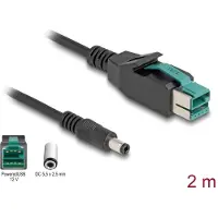 DeLOCK 80496, USB, DC 5.5, 1 m, Musta