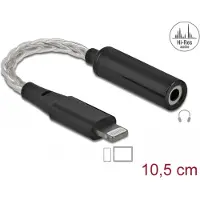 DeLOCK 66317, 0,105 m, 3.5mm, Lightning, Musta, Uros, Naaras