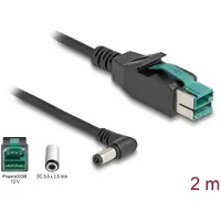 DeLOCK 80610, USB, DC 5.5, 2 m, Musta