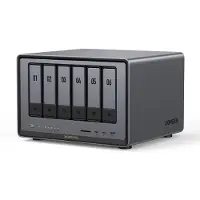 UGREEN NASync DXP6800 Pro - Verkkotallennusjärjestelmä, Harmaa, Musta