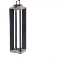 LES JARDINS LED-aurinkolamppu Teckalu, harmaa/musta, 60 cm himmennettävä, Musta, Alumiini,