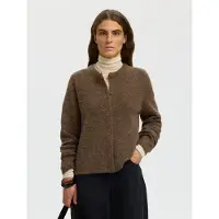 Selected Slwlulu New Ls Knit Cardigan Noos - Brown - XXL