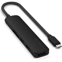 Satechi 6-in-1 USB-C Slim Multiport adapteri, musta