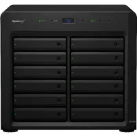 Synology DX1215II pöytämallinen laajennusyksikkö, 2,5" / 3,5", 12-paikkainen, InfiniBand, hot swap, musta