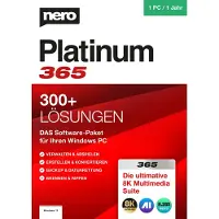 Nero Platinum 365, 1 lisenssi(t), 1 vuosi/vuosia, 12 kuukautta, Tilaus (EMEA-12220035)