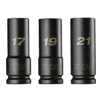 Ryobi Iskuhylsysarja 3 osaa 1/2"
