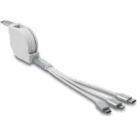 DeLOCK – USB Type-C 3 in 1 Retractable Charging Cable for Lightning / Micro USB / USB Type-C white (85844)