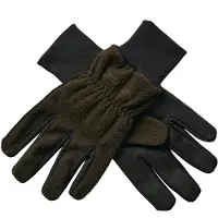 Deerhunter Fleece Gloves w. Leather Art Green XL