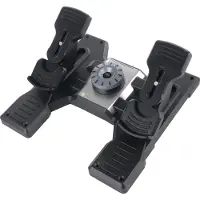 Saitek Pro Flight Rudder Pedals -lentopolkimet PC:lle, musta/hopea