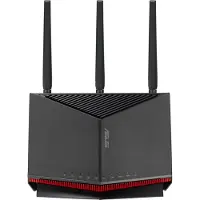 Asus RT-BE86U, Wi-Fi 7 (802.11be), Kaksitaajuus (2,4 GHz/5 GHz), Ethernet LAN, musta, Pöytäreititin