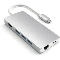 Satechi USB-C Multi-Port ‑sovitin 4K V2, Silver