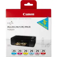 Canon PGI-29 C/M/Y/PC/PM/R -mustekasettipakkaus, 6 väriä