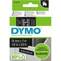 Dymo Merkkausnauha D1 12 mm valkoinen mustalla pohjalla