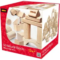 BRIO 30113 Byggeklodser, Natur, 50 Stk. - Beige - ONE SIZE
