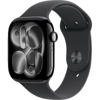 Apple Watch Series 11 GPS + Cellular 46 mm peilimusta alumiinikuori ja musta urheiluranneke L