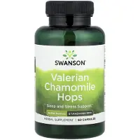Swanson Health , Valerian Chamomile Hops, Standardized, 60 Pillereitä