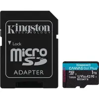 Kingston Canvas Go Plus G4 1 Tt MicroSDXC UHS-I U3 V30 A2 -muistikortti + SD-adapteri