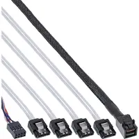 Intos InLine Mini SAS HD - 4x SATA with Sideband -kaapeli, 1 m