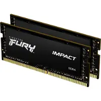 Kingston 16GB (2X8GB) DDR4 3200MT/S CL20 1RX8 FURY IMPACT PNP, BLACK, SODIMM (KF432S20IBK2/16)
