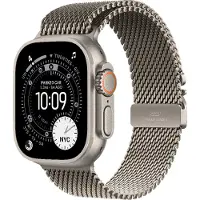 Apple Watch Ultra 3 GPS + Cellular 49 mm luonnonvaalea titaanikuori ja milanolaisranneke Koko M