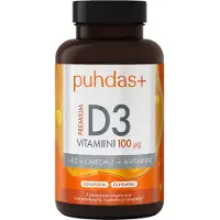 Puhdas+ Premium D3-vitamiini 100 µg, 120 kaps