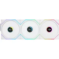 Lian Li UNI FAN TL Wireless LCD, 120 mm, PWM, nestelaakeri, ARGB -tuuletinsarja, 3 kpl, valkoinen