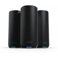 Netgear Orbi RBE873 -mesh WiFi -järjestelmä, Wi-Fi 7, Tri-band, 3 kpl, 10G WAN -portilla, Black Edition