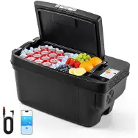 Vevor 12 voltin jääkaappi, 37 QT/35L auton jääkaappi Tesla Model Y:lle, kannettava sähköinen pakastinkompressori sovellusohjauksella, 12V/24V DC, -22℃ - 10℃