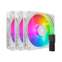 Cooler Master SickleFlow Edge 120, 120 mm, PWM, Silmukkadynaaminen laakeri, ARGB -tuuletinsarja, 3 kpl, valkoinen
