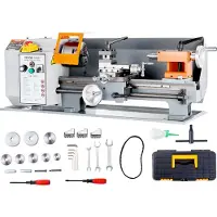 Vevor -metallisorvi, 7'' x 13,78'', tarkkuuspöytämallin sähkömetallisorvi, 0–2200 rpm portaaton nopeussäätö, 500 W:n harjamoottori, metallirattaat, työkalupakki tarkkuusosien työstöön
