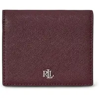 Ralph Lauren Crosshatch Leather-Cmpct Wallet-Wlt - Burgundy - ONE SIZE