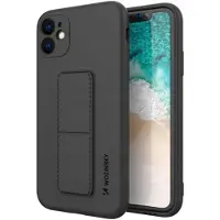 Wozinsky Jalkatuki Silikonikuori Jalustalla Xiaomi Redmi 10X 4G / Xiaomi Redmi Note 9 Musta