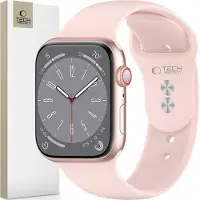 Tech-Protect Apple Watch Series 11/10/9/8/7/6/SE 3/SE Silikoniranneke - 40mm/41mm/42mm - Vaaleanpunainen väriltään vaaleanpunainen